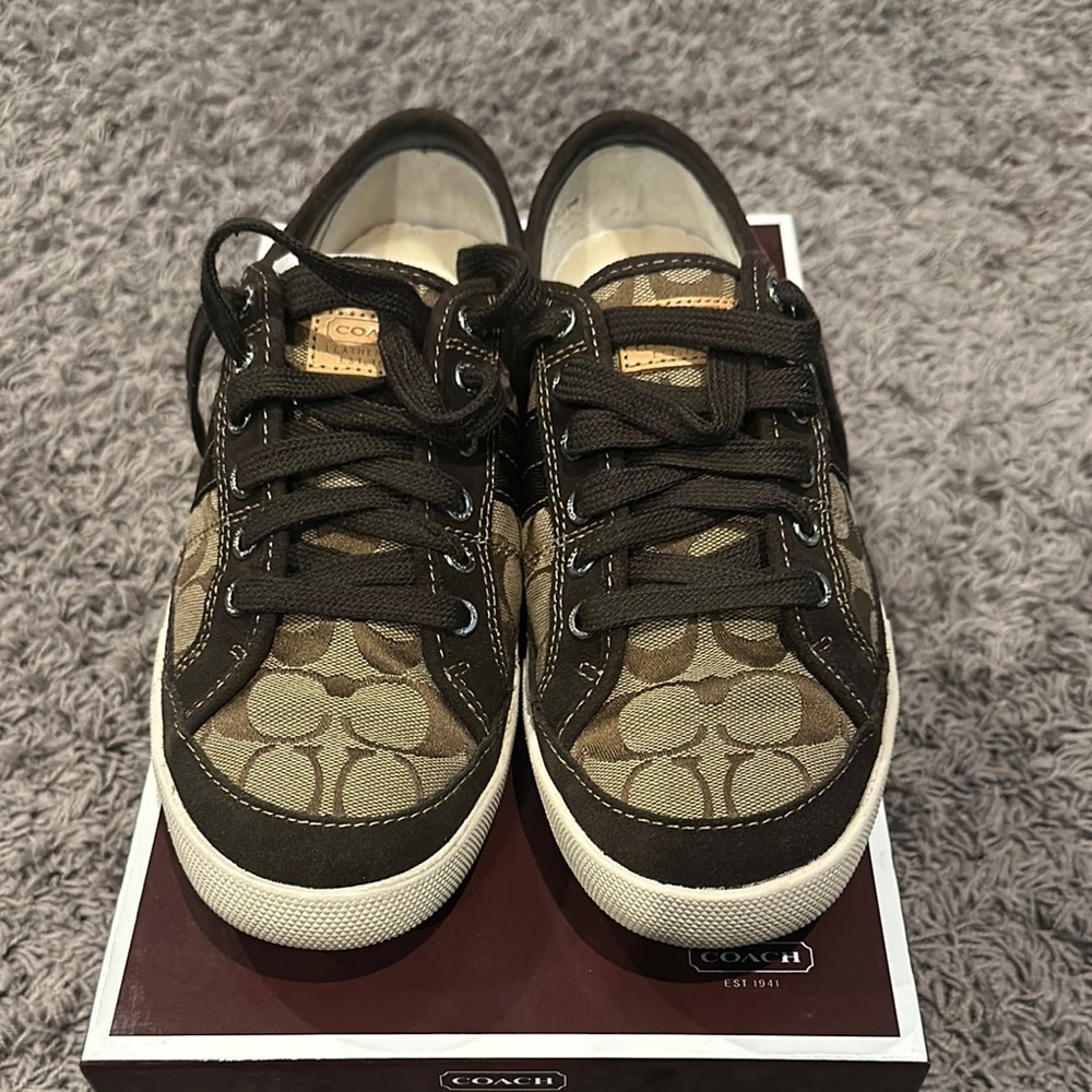 Coach Signature Canvas Sneakers - Brown and Black